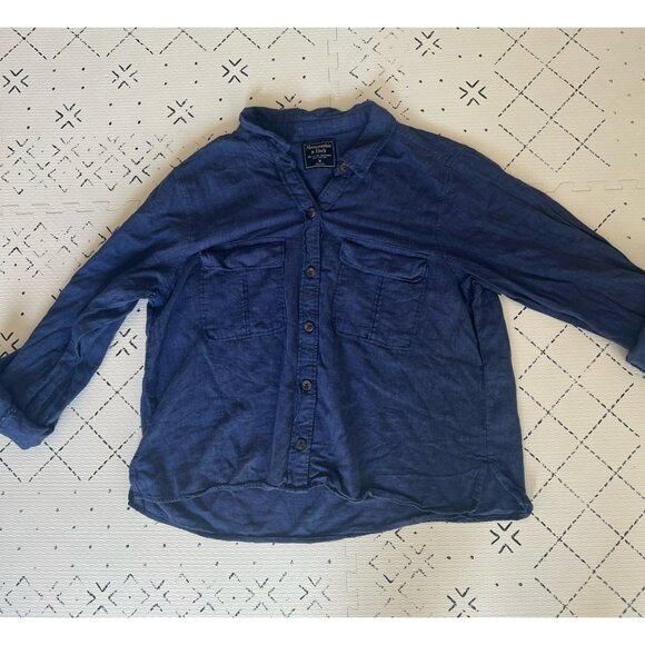 Abercrombie & Fitch Blue Linen Button Up - Picture 1 of 3